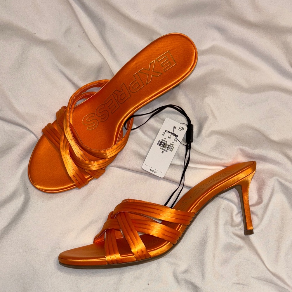 Express Women's Strappy Orange Heels